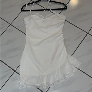 Princess Polly White Ruffle Hem Dress